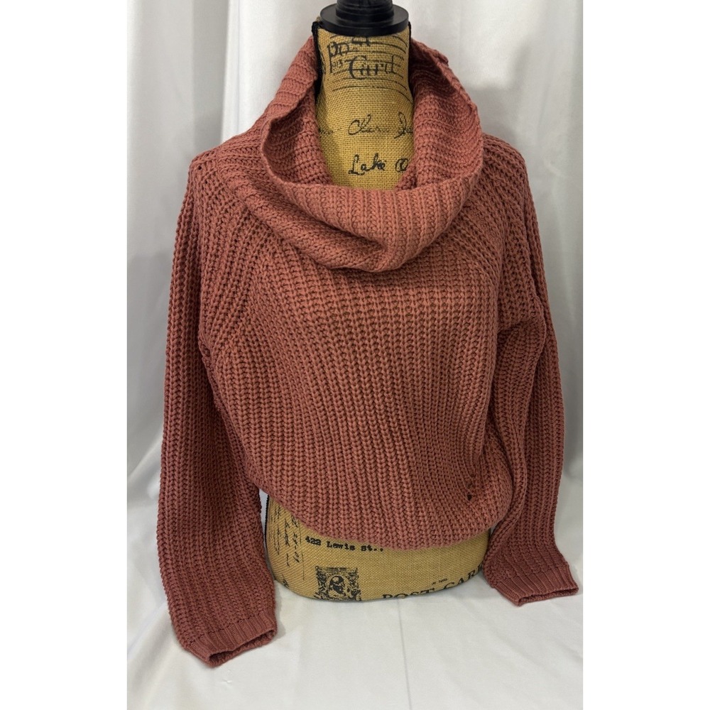 Moon & Madison Sweater Womens Small Orange Rust Chunky Knit  Pullover